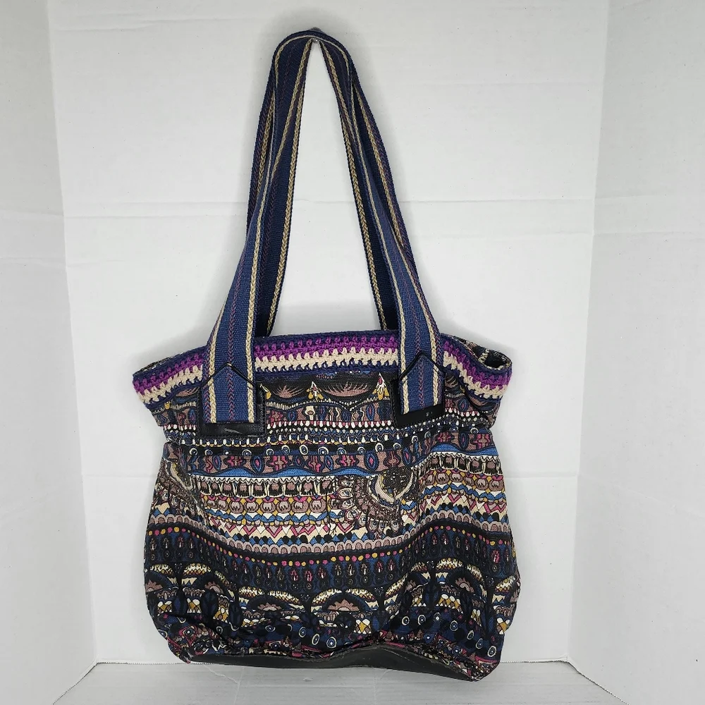 Sak Roots The SAK Sakroots Artist Circle Tote Jute Artsy BOHO Handbag Purse